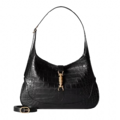 Gucci Women Gucci Jackie 1961 crocodile medium shoulder bag black 863136 EABKA 1000