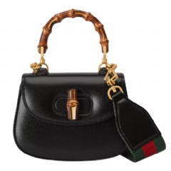 Gucci Women Gucci Bamboo 1947 mini bag black leather ‎686864 10ODT 1060