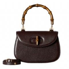 Gucci Women Gucci Bamboo 1947 small bag dark brown leather ‎863165 AAGF2 2047
