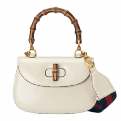 Gucci Women Gucci Bamboo 1947 small bag white leather 675797 10ODT 8454