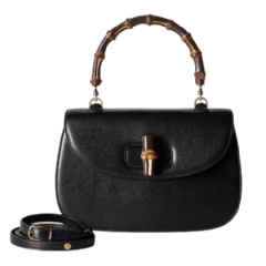 Gucci Women Gucci Bamboo 1947 medium bag black leather 863164 AAGDM 1096