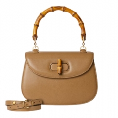 Gucci Women Gucci Bamboo 1947 small bag beige leather 863165 AAGF4 9876