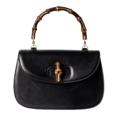 Gucci Women Gucci Bamboo 1947 medium bag black hand-treated leather 863164 AAGDL 1096