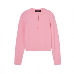 Gucci Women GG fine fabric jacquard cardigan light pink 864991 XKFHU 5589