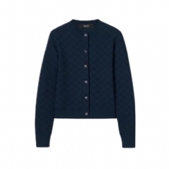 Gucci Women GG fine fabric jacquard cardigan navy 864991 XKFHU 4003