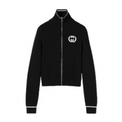 Gucci Women Ribbed zip jacket with intarsia 856220 XKFCZ 1214