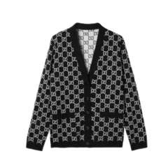 Gucci Women Reversible GG wool jacquard cardigan black and white 798157 XKEJP 1070