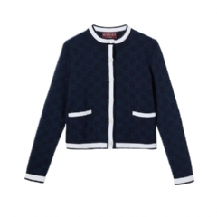 Gucci Women GG fine cotton jacquard cardigan 836304 XKE0P 4137