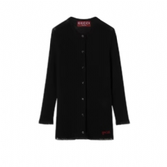 Gucci Women Cotton rib cardigan with embroidery 859076 XKFF7 1043
