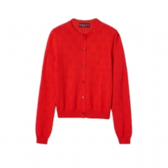 Gucci Women GG pointelle cotton silk cardigan 856202 XKFCO 5741
