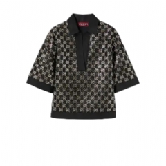 Gucci Women Wool tweed lamé top 846682 ZARWY 1000