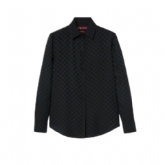 Gucci Women GG crêpe silk shirt black ‎798725 ZAISQ 1000