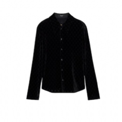 Gucci Women GG stretch devoré velvet shirt 864551 ZAUS4 1000