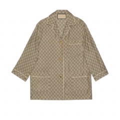 Gucci Women GG Supreme print silk shirt 752917 ZANRP 2275