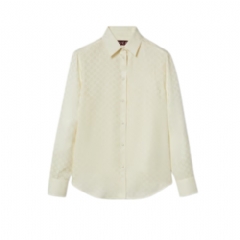 Gucci Women GG crêpe silk shirt ivory ‎798725 ZAISQ 9200