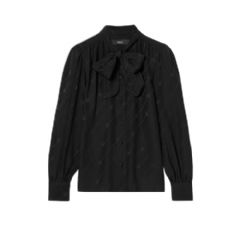 Gucci Women Silk crêpe satin Interlocking G shirt black 860513 ZAUOW 1000
