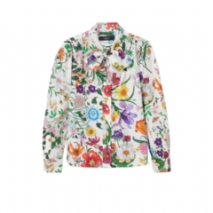 Gucci Women Printed silk twill shirt with bow 865715 ZAUU8 9413