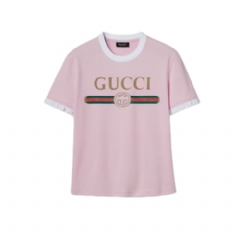 Gucci Women Cotton jersey T-shirt with print light pink 865051 XJHT3 5031