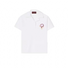 Gucci Women Cotton piquet polo shirt with embroidery 853421 XJHMV 9692