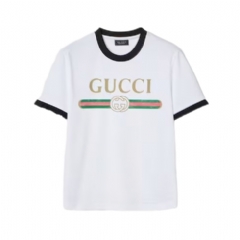 Gucci Women Cotton jersey T-shirt with print white 865051 XJHT3 9066