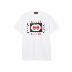 Gucci Women Printed cotton jersey T-shirt white ‎788093 XJGL3 9669
