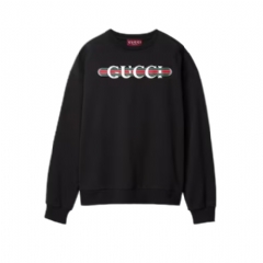 Gucci Women Printed cotton jersey sweatshirt black 789582 XJGLM 1082