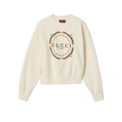Gucci Women Cotton jersey sweatshirt with print ivory 837931 XJHQV 9733