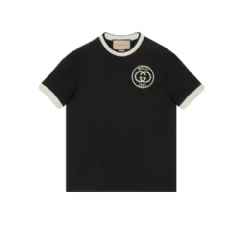 Gucci Women Cotton jersey T-shirt with embroidery black 756596 XJFV8 1043